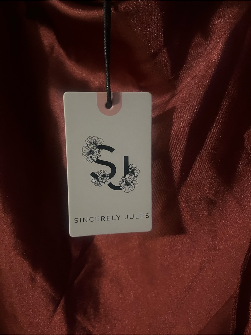 Sincerely Jules Satin Slip Dress in Burnt Orange - Picture 3 of 3